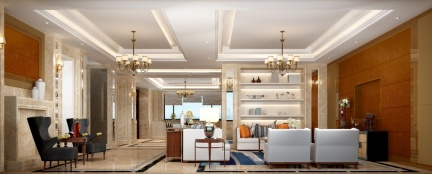 米色现代风格雅致客厅吊顶装修效果图